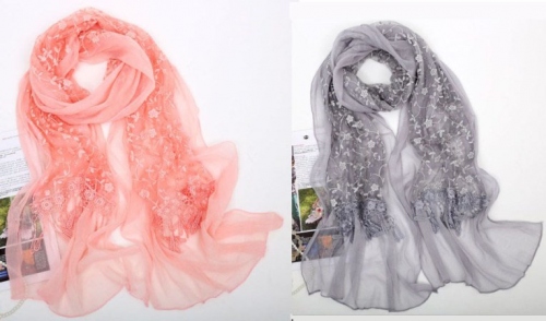 Купить Стильные шарфы: серый, розовый, Увеличить фото, Разрешение: 764x448px