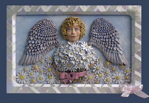 Купить Декоративное панно «Ангел с ромашками», Увеличить фото, Разрешение: 712x494px