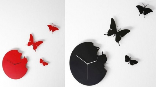 Купить Часы Бабочки Настенные: 4 вида. Красные, черные, Увеличить фото, Разрешение: 823x456px